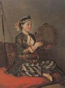 Jean-Etienne Liotard Turkish Woman with a Tambourine (mk08) china oil painting artist